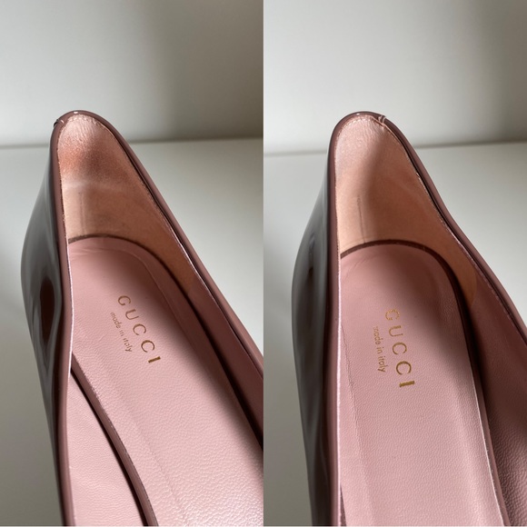 Gucci Brown Patent Leather Bow Heels - Picture 16 of 16